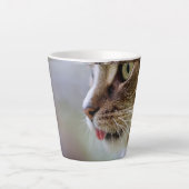 Cute Realistic Cat Face Coffee Mug カフェラテマグ (正面)