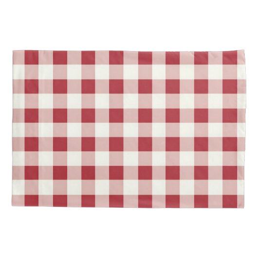 Cute Red and Cream Gingham 枕カバー (裏面)