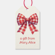 Cute Red and Cream Gingham Bow