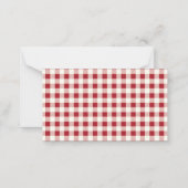 Cute Red and Cream Gingham Bow ノートカード (裏面)