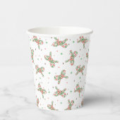 Cute Red and Green Candy Cane Bow Holiday 紙コップ (左)