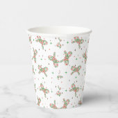 Cute Red and Green Candy Cane Bow Holiday 紙コップ (右)