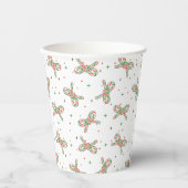 Cute Red and Green Candy Cane Bow Holiday 紙コップ (正面)