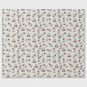 Cute Red and Green Christmas Gnomes ラッピングペーパー (フラット)