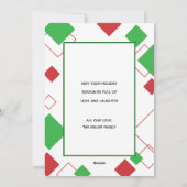 Cute Red and Green Happy Hollydays Kids Christmas シーズンカード (裏面)