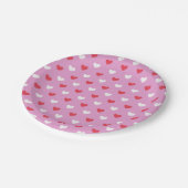 Cute Red and White Heart ペーパープレート (アングル)