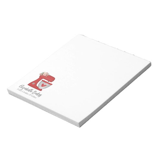 Cute Red Bakery Cake Mixer Notepad ノートパッド (回転)