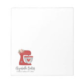 Cute Red Bakery Cake Mixer Notepad ノートパッド (正面)