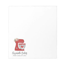 Cute Red Bakery Cake Mixer Notepad ノートパッド