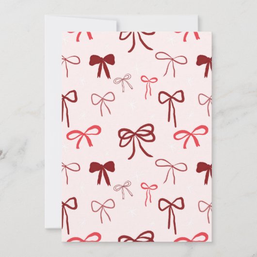 Cute Red Bow Invitation 招待状 (正面)