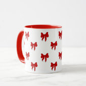 Cute Red Bow Pattern Mug | Gift for Her マグカップ (正面左)
