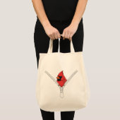 Cute red cardinal  Peek トートバッグ (正面(商品))