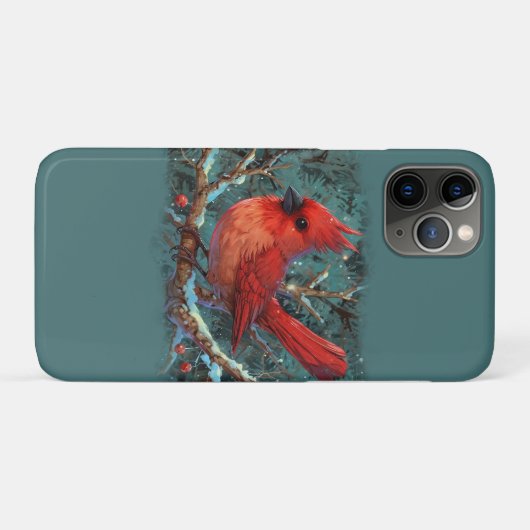 Cute Red Cardinal with Winter Red Berries Case-Mate iPhoneケース (裏面(横))