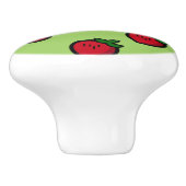 Cute Red Cartoon Strawberries for Vegetarians セラミックノブ (側面)