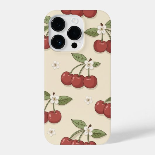Cute Red Cherry Blossom Phone Case  iPhoneケース (裏面)