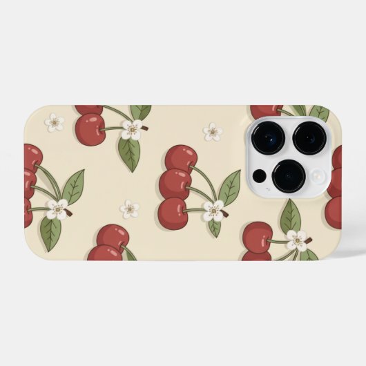 Cute Red Cherry Blossom Phone Case  iPhoneケース (裏面横)