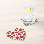 Cute red cherry pattern  ペーパーコースター (インサイチュ)