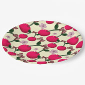 Cute red cherry pattern  ペーパープレート (アングル)