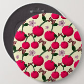Cute red cherry pattern  缶バッジ (正面&裏面)