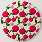 Cute red cherry pattern  缶バッジ (正面)