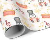 Cute Red Christmas Nutcracker Penguin ラッピングペーパー (ロールコーナー)