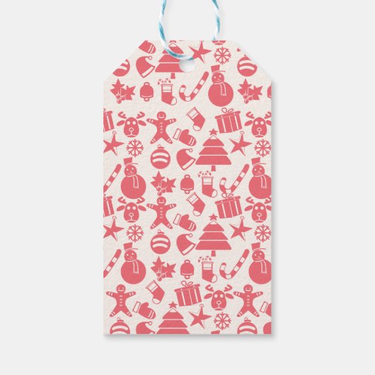 Cute Red Christmas Pattern - Festive & Fun ギフトタグ (裏面)