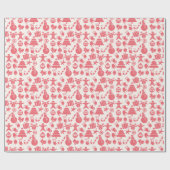 Cute Red Christmas Pattern -  Festive & Fun  ラッピングペーパー (フラット)