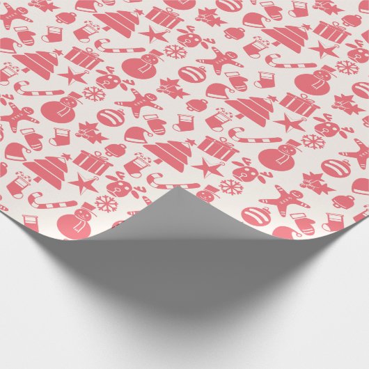 Cute Red Christmas Pattern -  Festive & Fun  ラッピングペーパー (角)