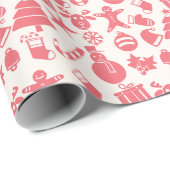 Cute Red Christmas Pattern -  Festive & Fun  ラッピングペーパー (ロールコーナー)