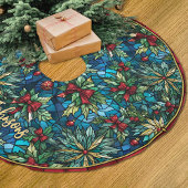 Cute red coquette bows stained glass custom ブラッシュドポリエステルツリースカート