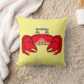 Cute red crab cartoon illustration  クッション (ブランケット)