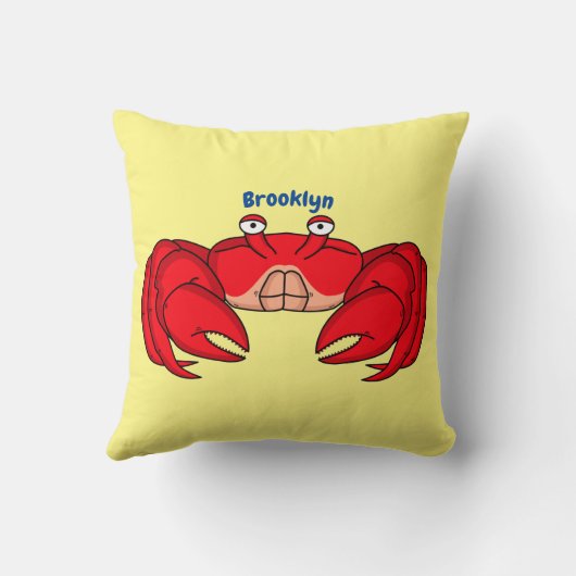 Cute red crab cartoon illustration  クッション (裏面)