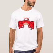 Cute red crab cartoon illustration tシャツ (正面)
