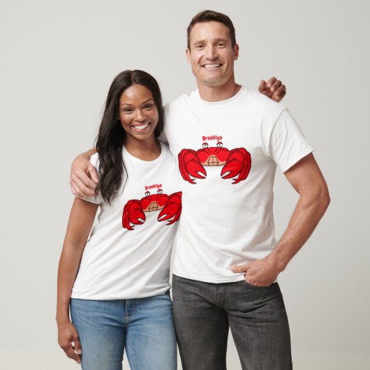 Cute red crab cartoon illustration tシャツ (ユニセックス)