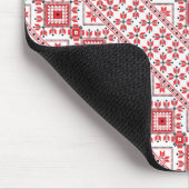 Cute red decorative ukrainian patterns design マウスパッド (コーナー)