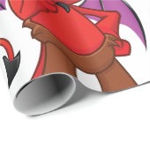 Cute Red Devil Character Thinking Mischievous ラッピングペーパー (ロールコーナー)