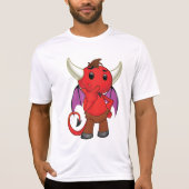 Cute Red Devil Character Thinking Mischievous Tシャツ (正面)