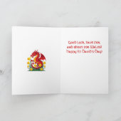 Cute Red Dragon And Daffodils カード (内部)