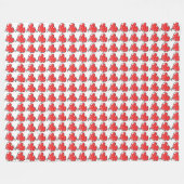 Cute Red Drawn Hearts Pattern フリースブランケット (正面(横))