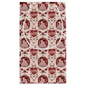 Cute Red Father Son Heart Pattern スモールペーパーバッグ (裏面)