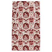 Cute Red Father Son Heart Pattern スモールペーパーバッグ (正面)