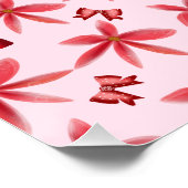 Cute Red Floral Heart Pattern Seamless Girly  ポスター (コーナー)