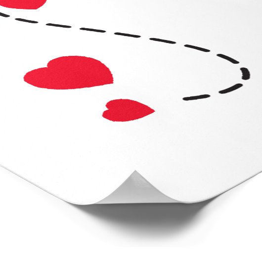 Cute red flying ladybug kids name poster ポスター (角)