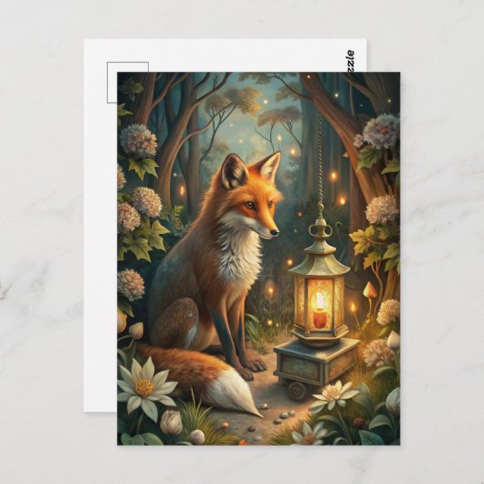 Cute Red Fox ポストカード (正面/裏面)