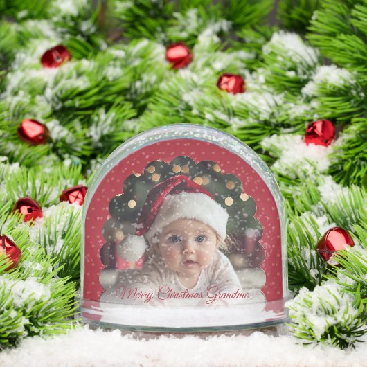 Cute Red Frame Child Photo Snow Globe (クリスマス)