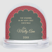 Cute Red Frame Child Photo Snow Globe (裏面)