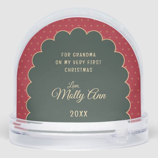 Cute Red Frame Child Photo Snow Globe (裏面)