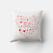 Cute Red Goose Heart Valentine クッション (裏面)