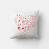 Cute Red Goose Heart Valentine クッション (正面)