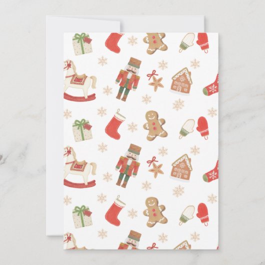 Cute Red Green Boys Oh What Fun Birthday 招待状 (裏面)